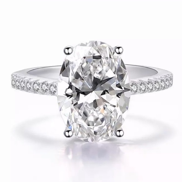 NEW 925 Silver Band Diamond Engagement Wedding Ring - Picture 5 of 16